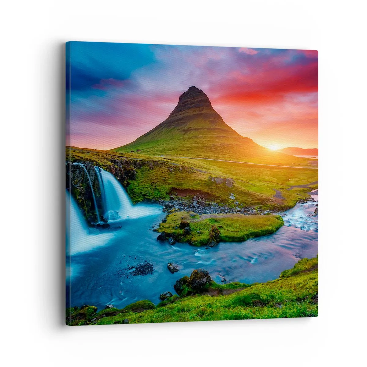 Impression sur toile - Image sur toile - Islande - feu et eau - 40x40 cm