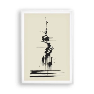 Affiche dans un cadre blanc - Poster - Abstraction hâtive - 70x100 cm