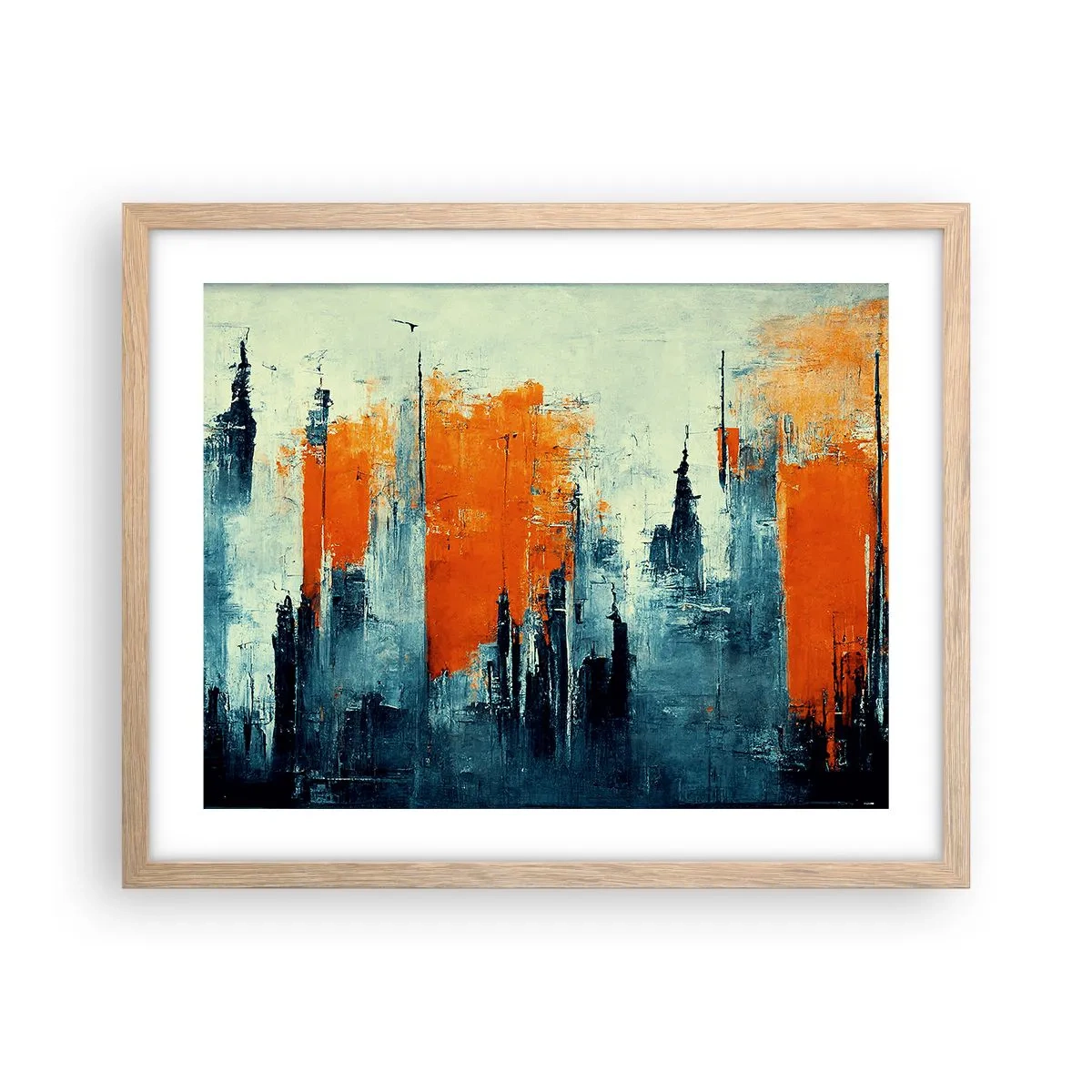 Affiche dans un chêne clair - Poster - Paysage moderne - 50x40 cm