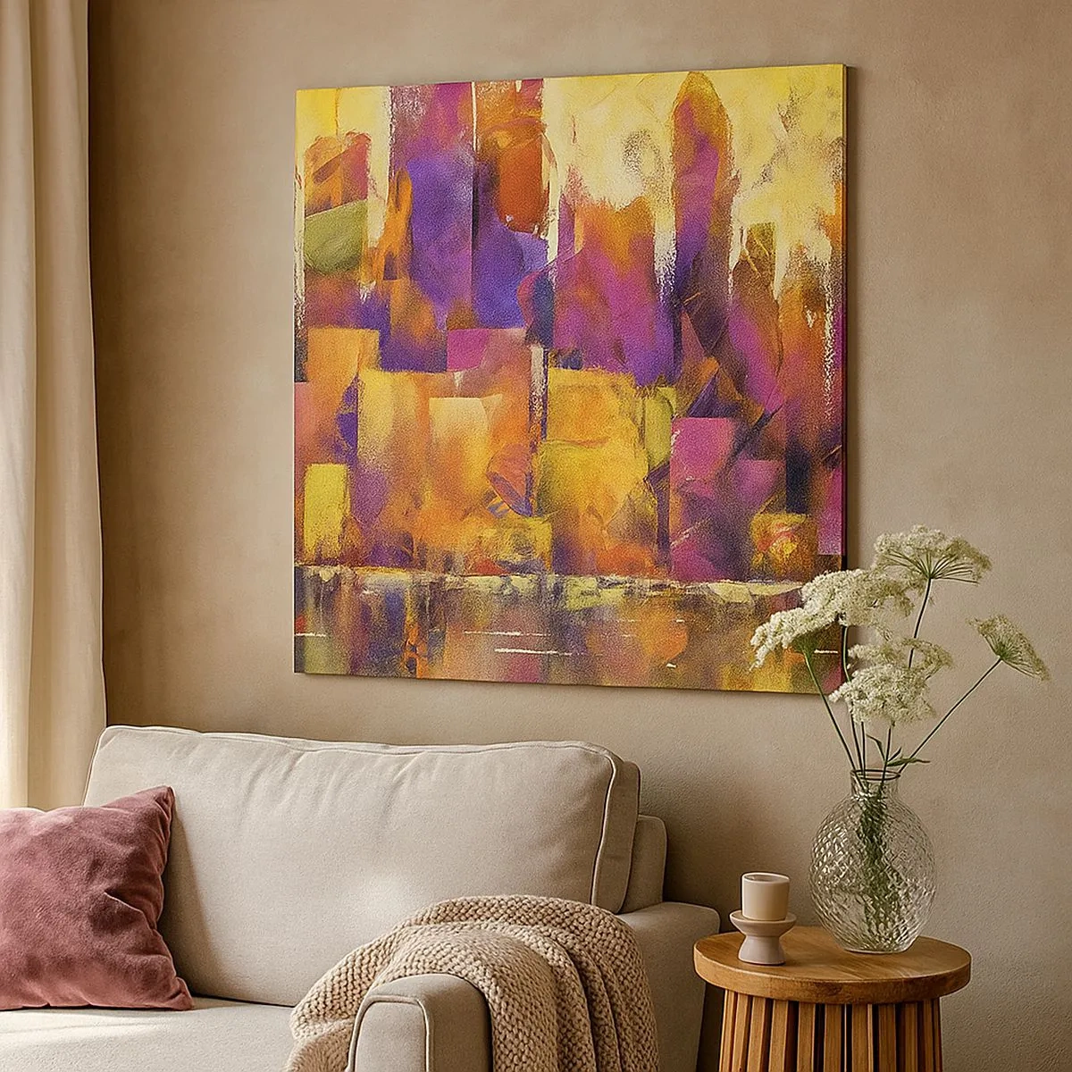 Impression sur toile - Image sur toile - Composition métropolitaine - 30x30 cm