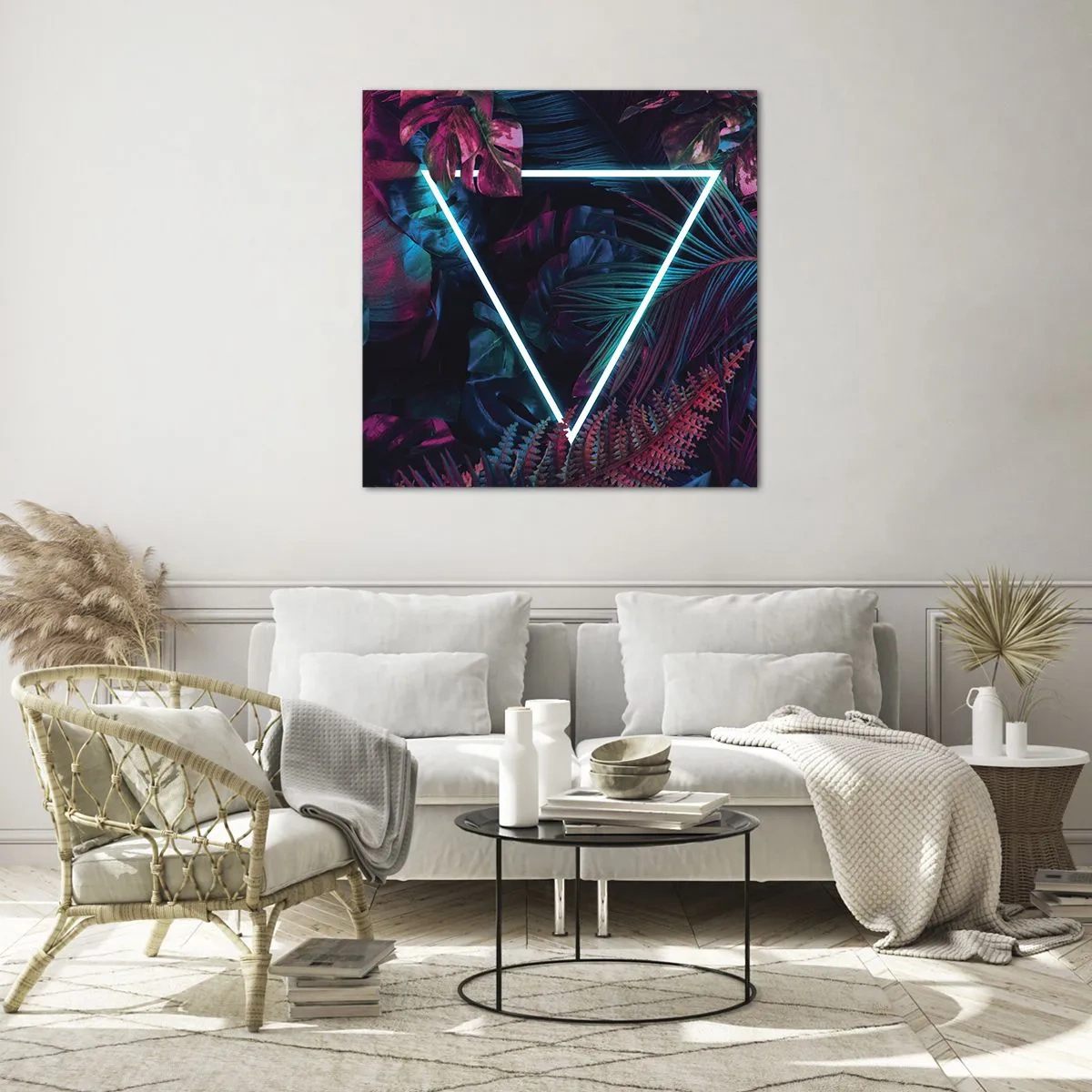 Impression sur verre - Image sur verre - Jardin de style disco - 40x40 cm