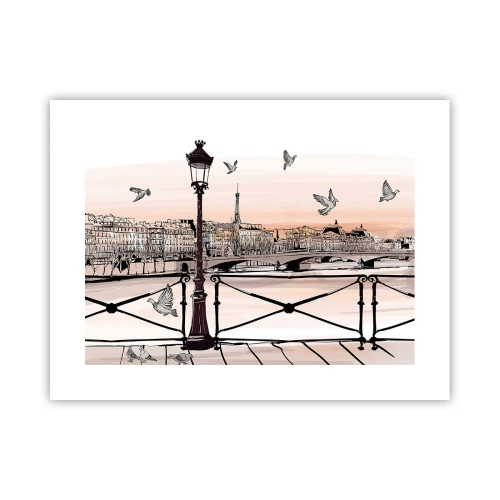 Affiche - Poster - Sur les toits de Paris - 40x30 cm