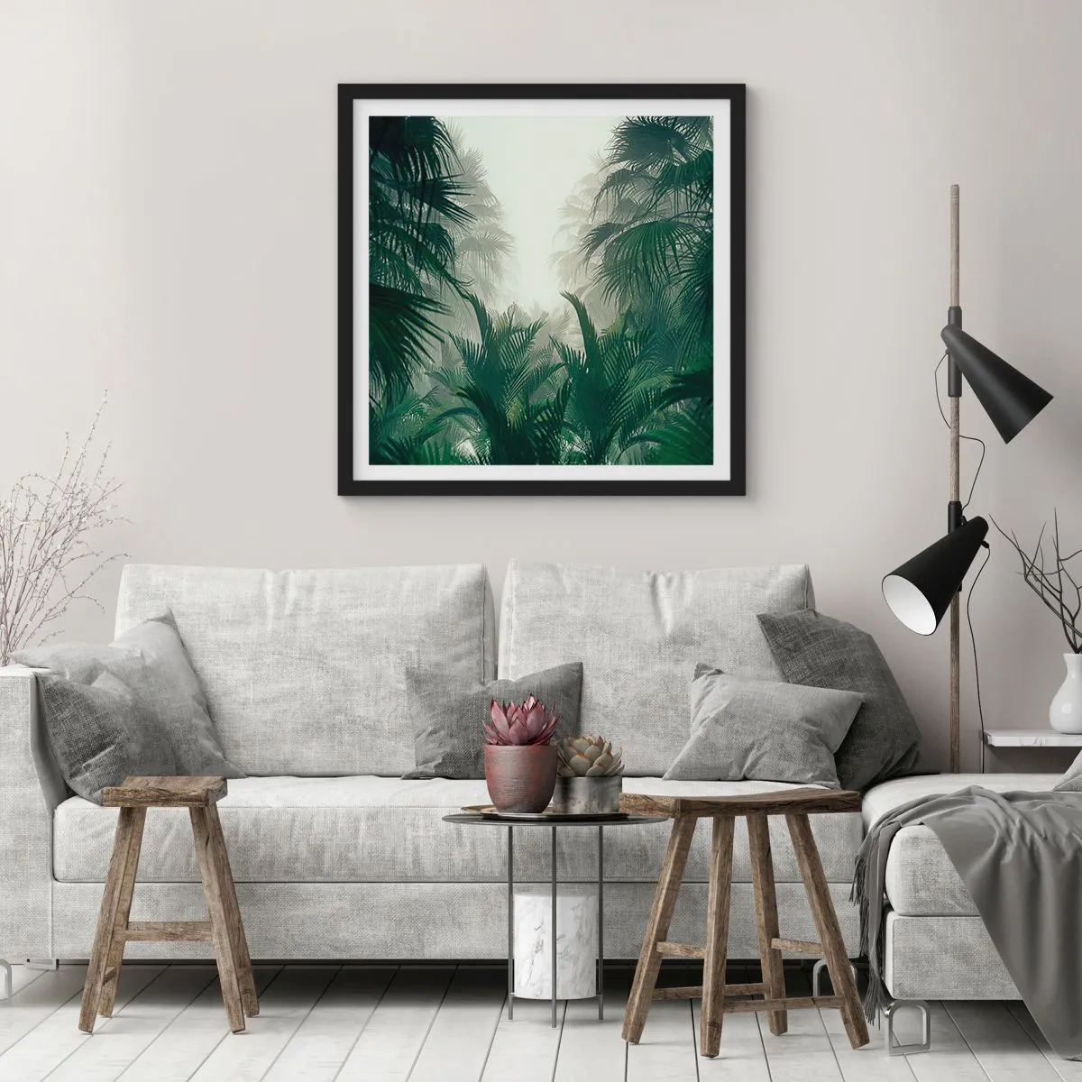 Affiche dans un cadre noir - Poster - Secret tropical - 30x30 cm