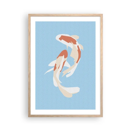 Affiche dans un chêne clair - Poster - Natation synchronisée spontanée - 50x70 cm