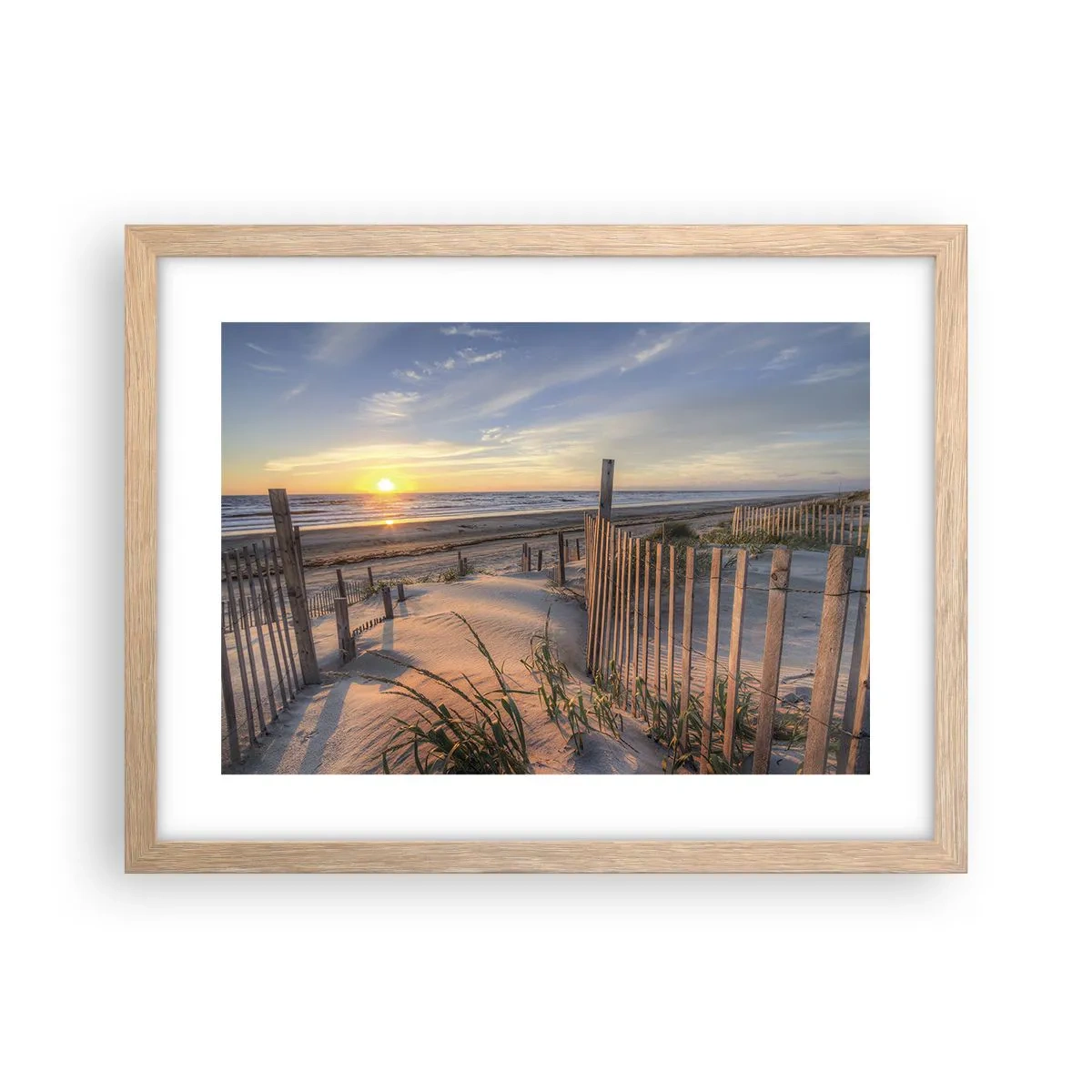 Affiche dans un chêne clair - Poster - Ombre et brillance du vent - 40x30 cm