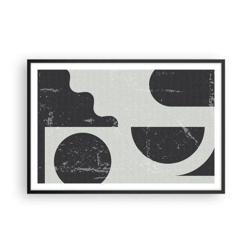 Affiche dans un cadre noir - Poster - Composition dessus et dessous - 91x61 cm