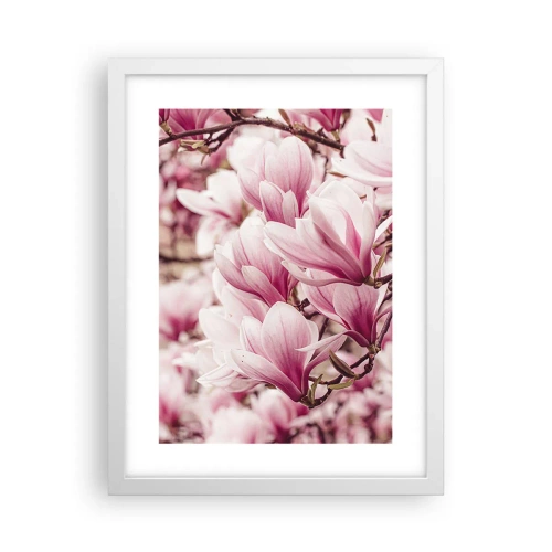 Affiche dans un cadre blanc - Poster - Le printemps est rose - 30x40 cm