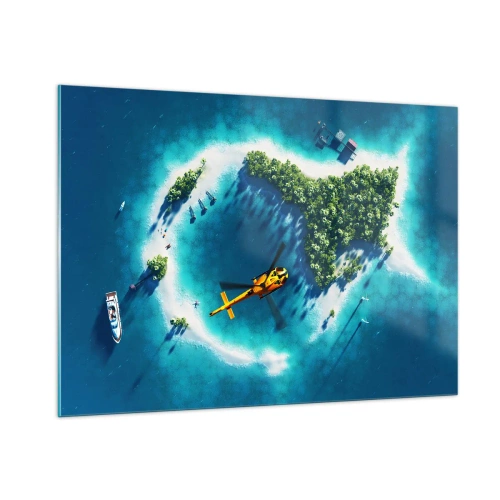 Impression sur verre - Image sur verre - Achetez-vous une île - 100x70cm - Achetez-vous une île - Décoration murale moderne pour le salon et la chambre ARTTOR