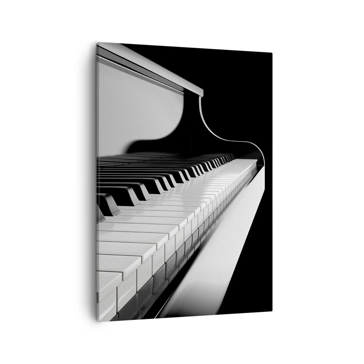 Impression sur toile - Image sur toile - Touches de piano dans une élégante photo en noir et blanc - 50x70cm - Harmonie des formes et des couleurs - Décoration murale moderne pour le salon et la chambre ARTTOR