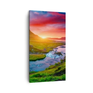 Impression sur toile - Image sur toile - Islande - feu et eau - 45x80 cm