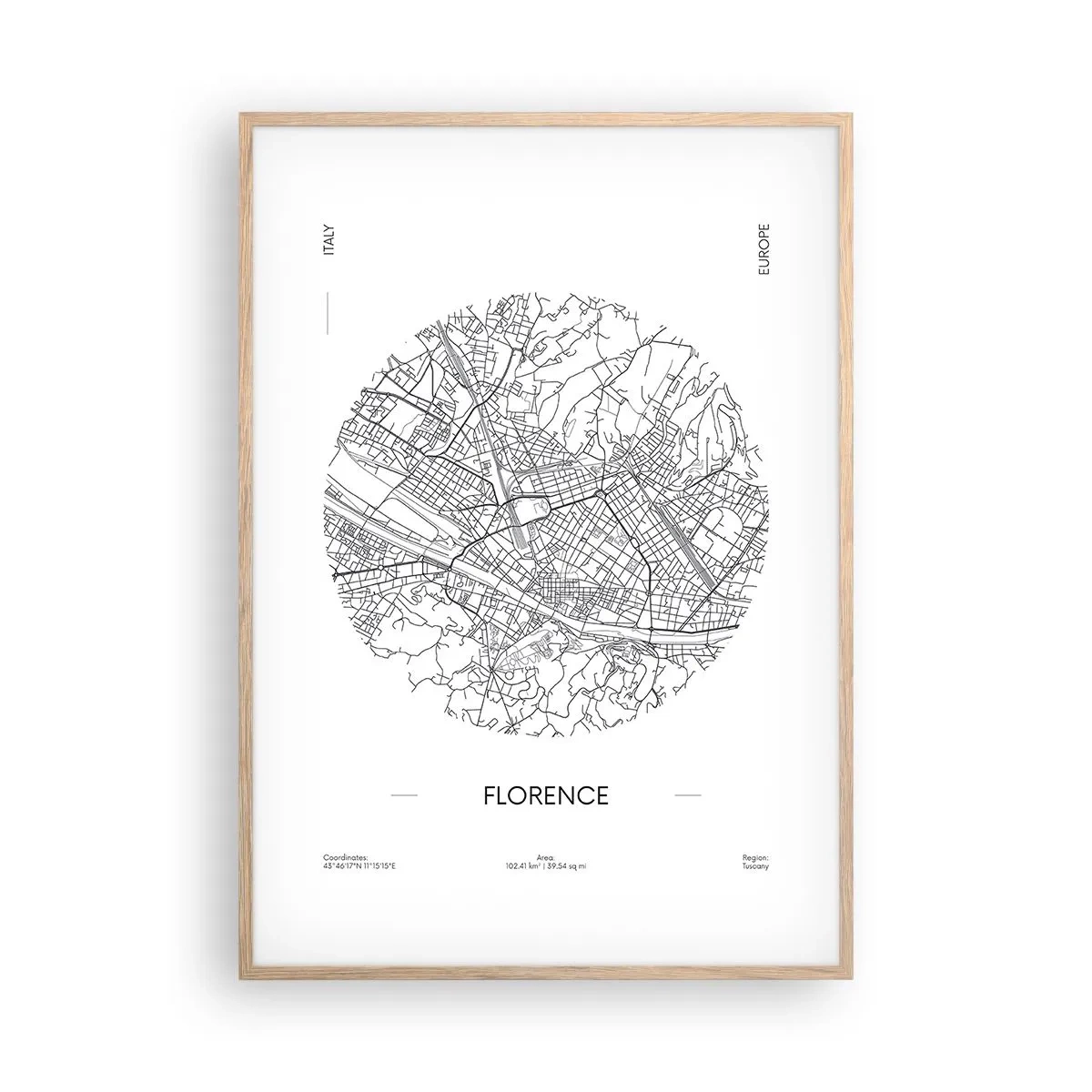 Affiche dans un chêne clair - Poster - Anatomie de Florence - 70x100 cm