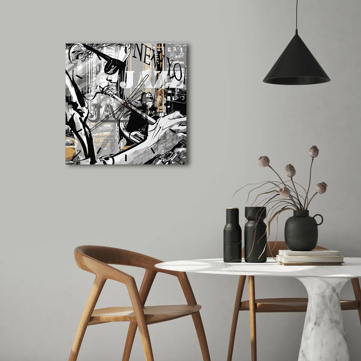 Horloge murale - Pendule murale - Au rythme de New York - 40x40 cm