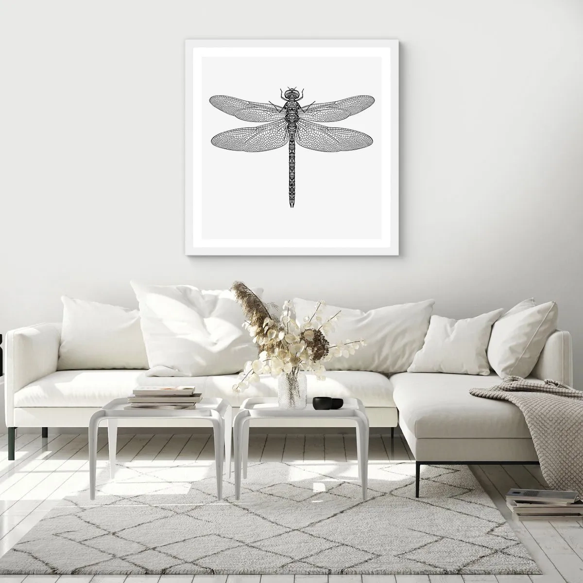 Affiche dans un cadre blanc - Poster - Précision de la nature - 30x30 cm