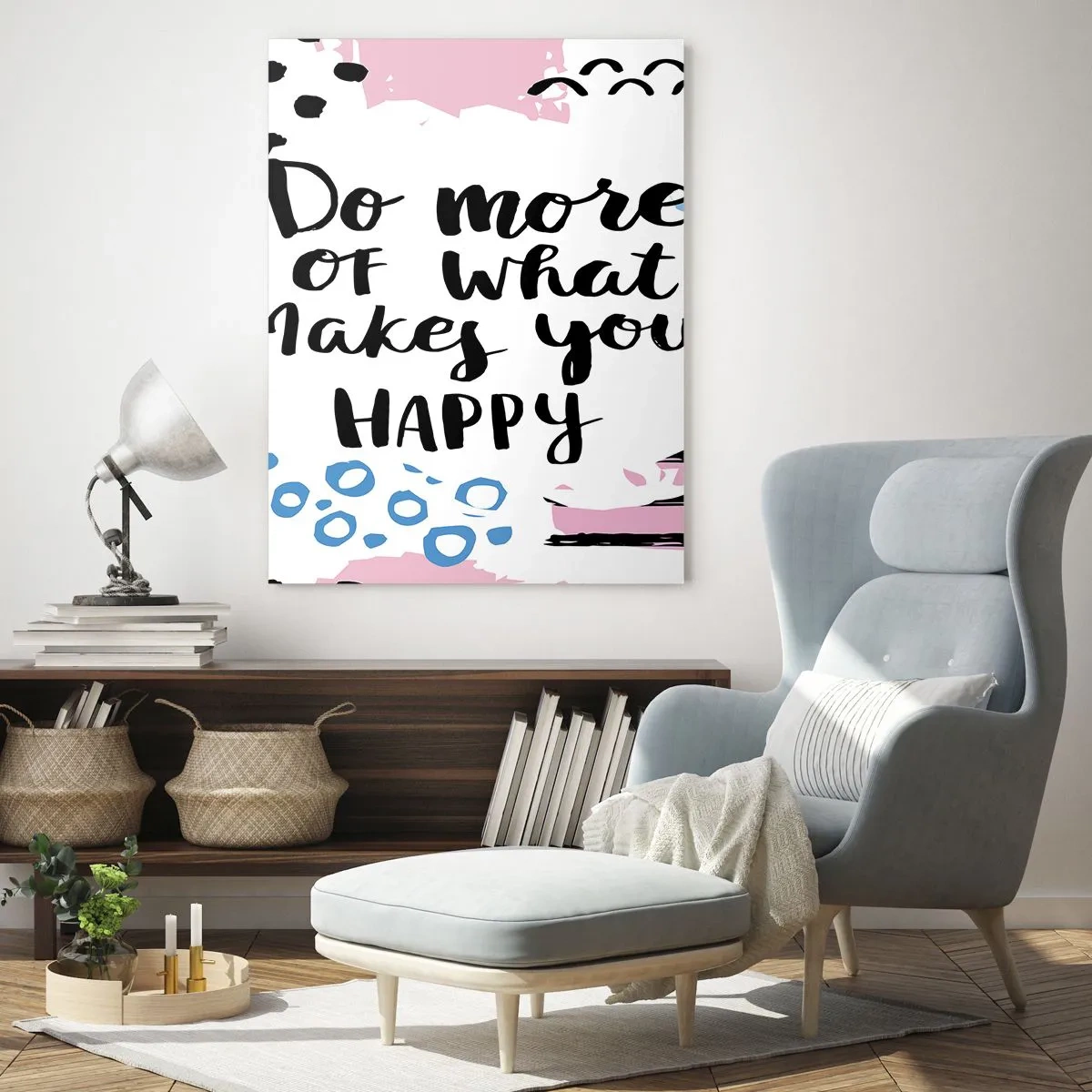 Impression sur verre - Image sur verre - Une inscription inspirante sur un fond aux couleurs pastel - 50x70cm - Comment être heureux - Décoration murale moderne pour le salon et la chambre ARTTOR