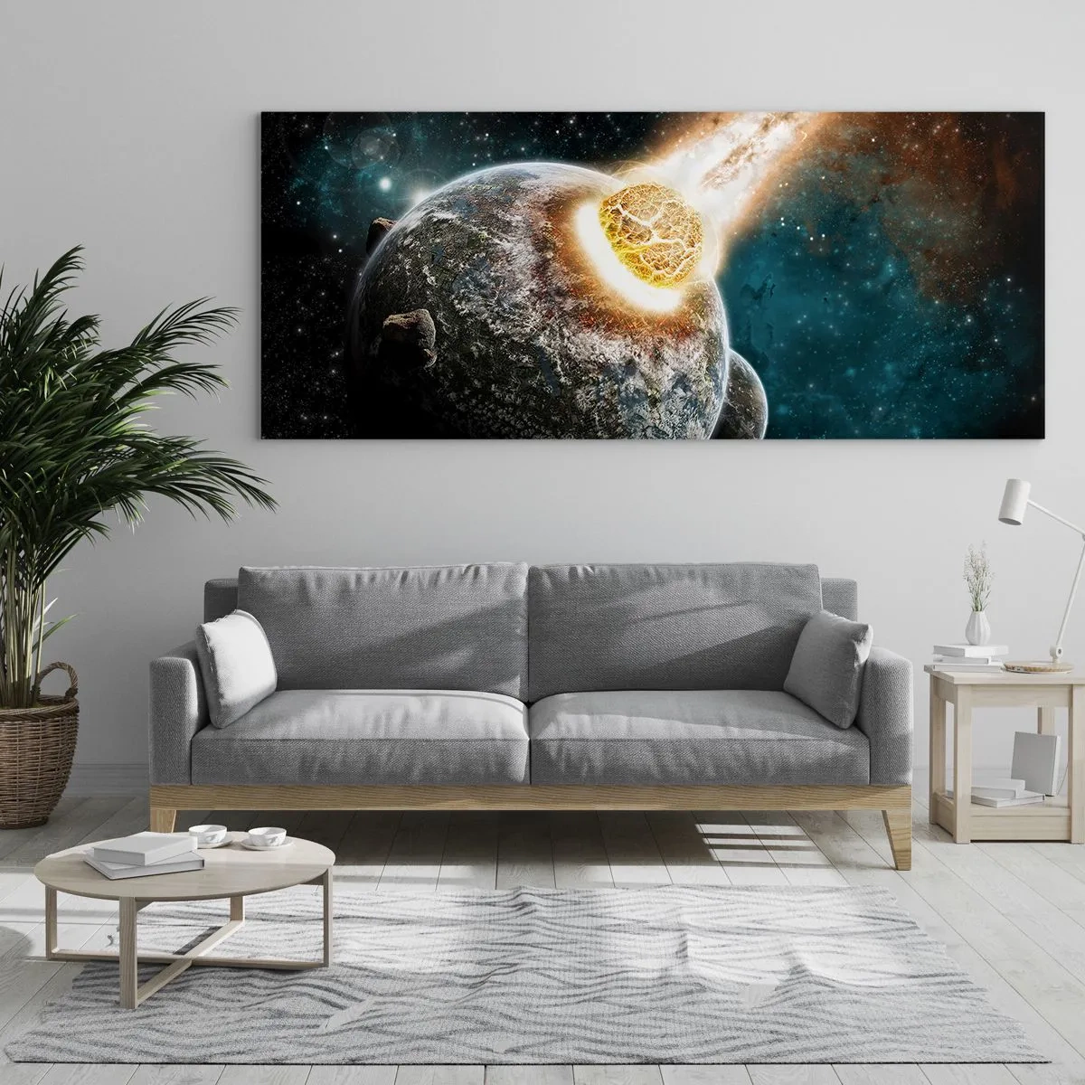 Impression sur verre - Image sur verre - Destruction ou naissance? - 90x30 cm