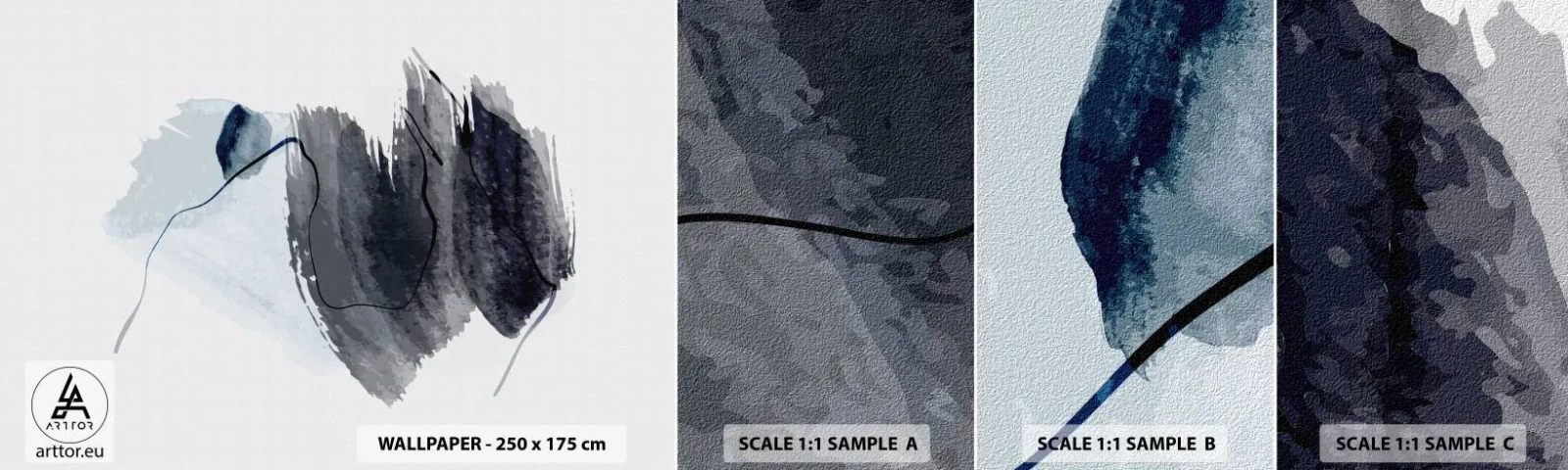 Échantillon De Papier Peint Standard Eco - Intensité et mouvement - Abstraction, Morceau, Peinture - 100x30 cm