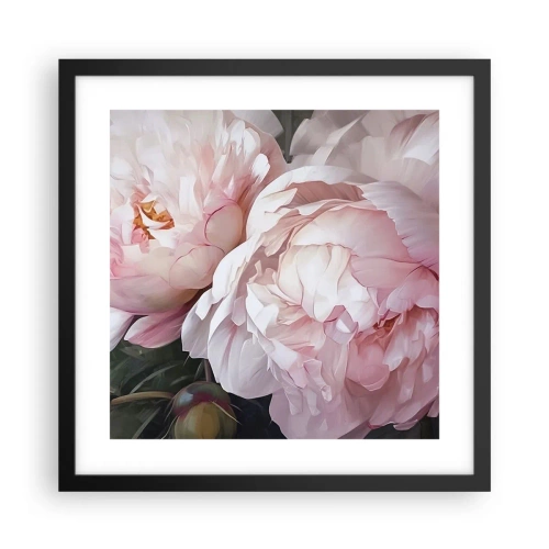 Affiche dans un cadre noir - Poster - Arrêté en pleine floraison - 40x40 cm