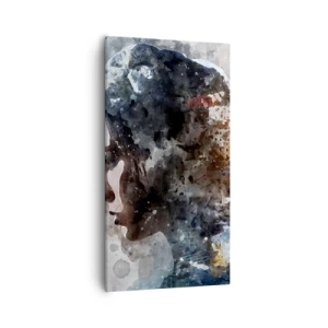 Impression sur toile - Image sur toile - L'histoire d'une fille avec une ville en arrière-plan - 55x100 cm