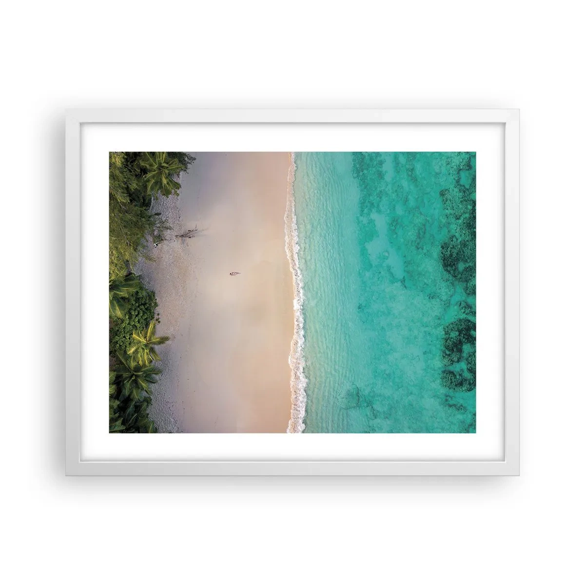 Affiche dans un cadre blanc - Poster - Plage paradisiaque - 50x40 cm