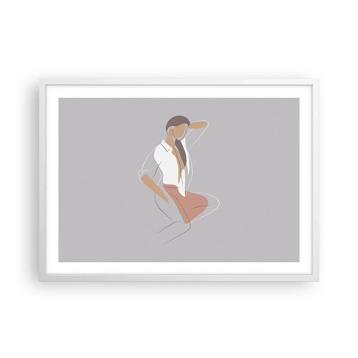 Affiche dans un cadre blanc - Poster - Contour gracieux - 70x50 cm