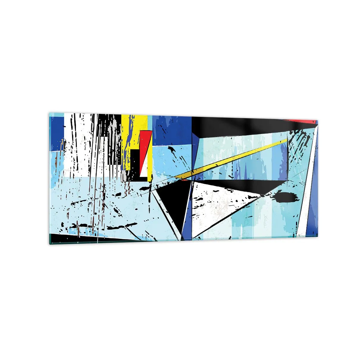 Impression sur verre - Image sur verre - Composition géométrique abstraite aux couleurs vives - 120x50cm - Regardez le monde sous un certain angle… - Décoration murale moderne pour le salon et la chambre ARTTOR