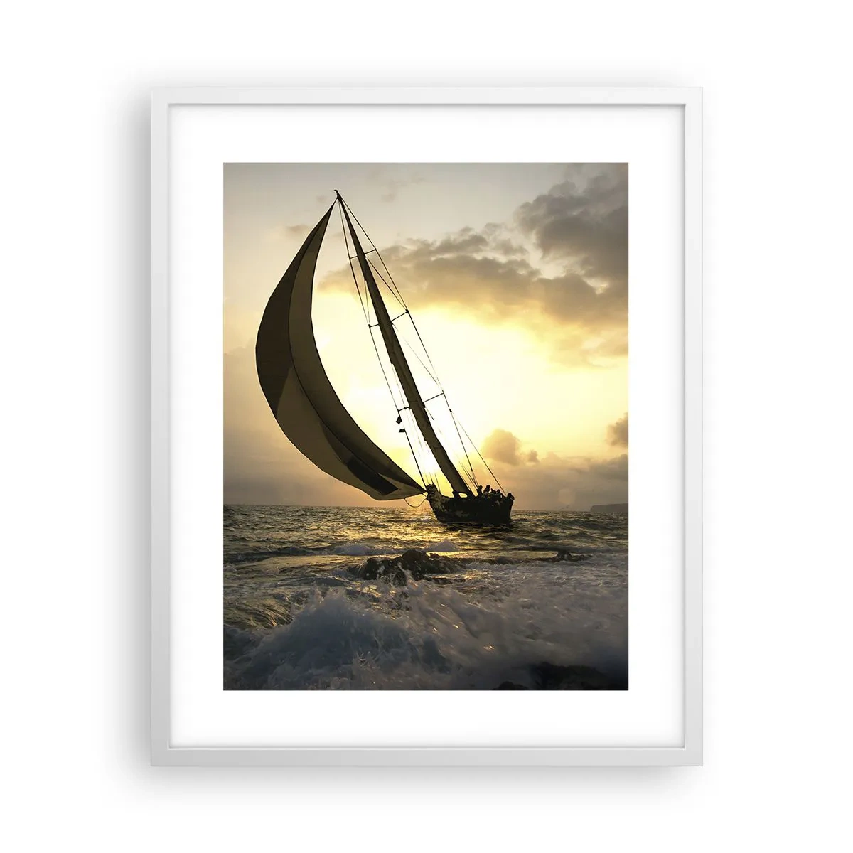 Affiche dans un cadre blanc - Poster - Avec le vent et contre le vent - 40x50 cm