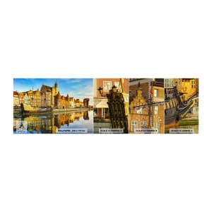 Échantillon de Papier Peint Autocollant Deluxe Sticker - Reflet dans le miroir du passé - Ville, Gdańsk, Architecture - 100x30 cm