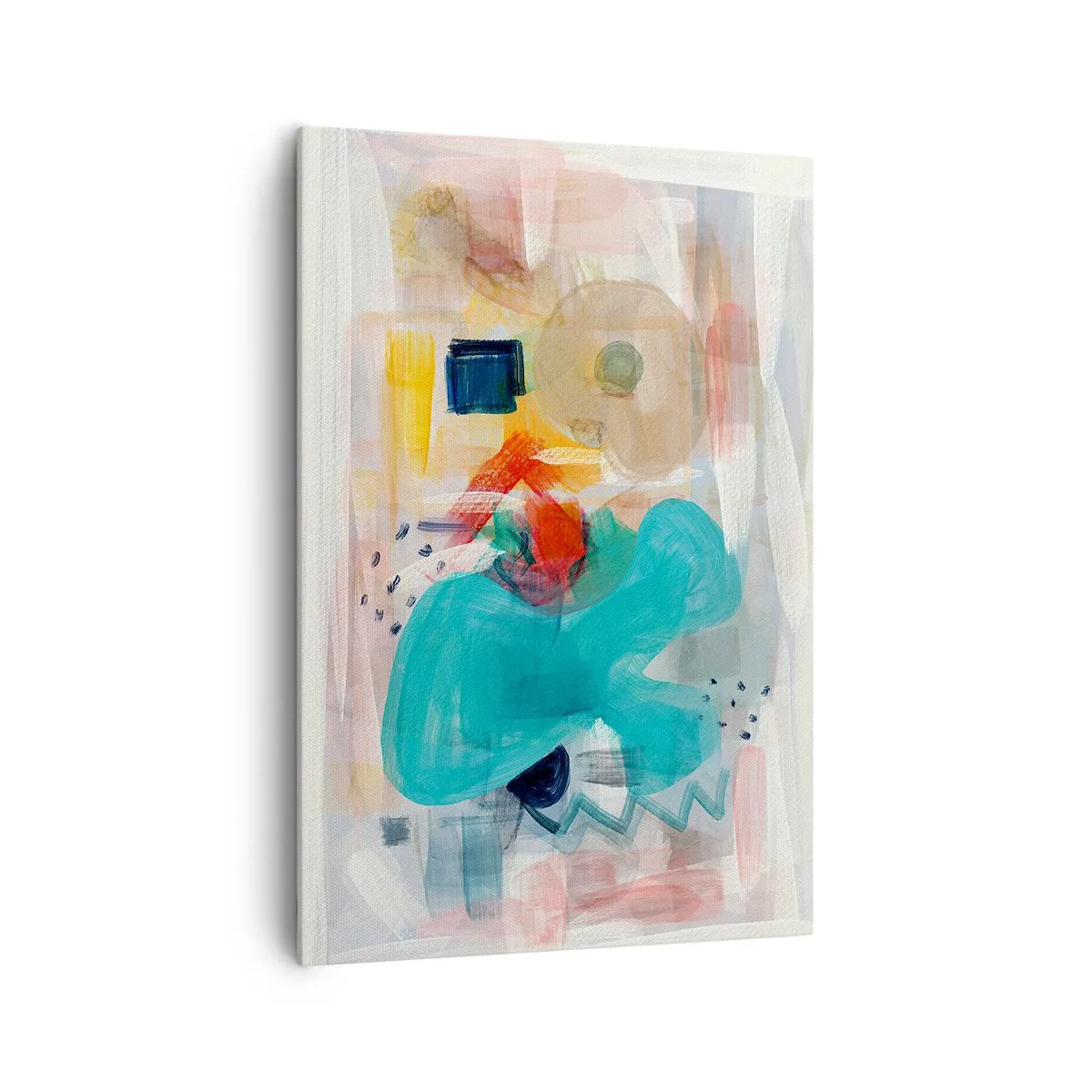 Impression sur toile - Image sur toile - Les formes et les couleurs abstraites créent une composition dynamique - 70x100cm - Jeu de couleurs - Décoration murale moderne pour le salon et la chambre ARTTOR