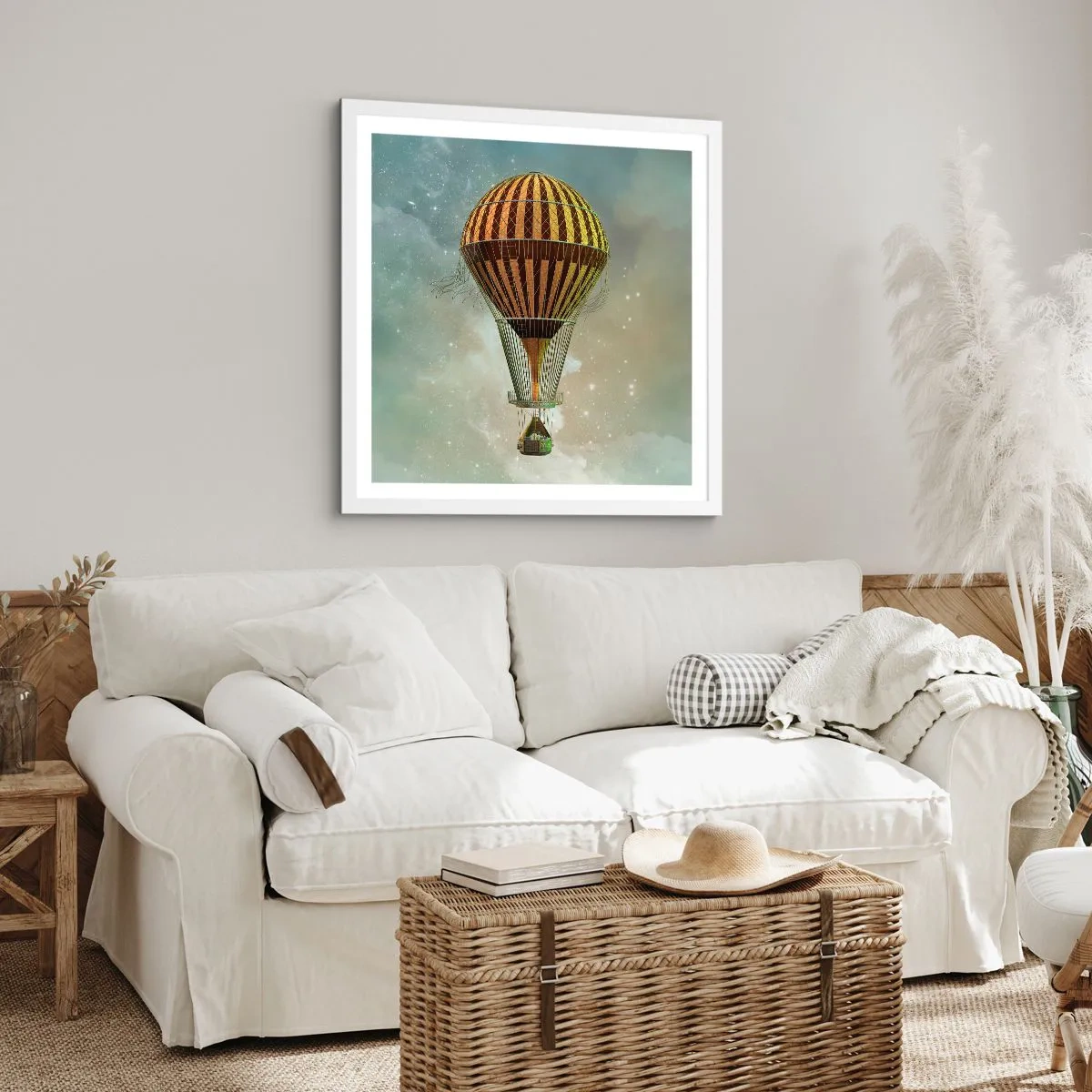 Affiche dans un cadre blanc - Poster - Vols pionniers - 60x60 cm