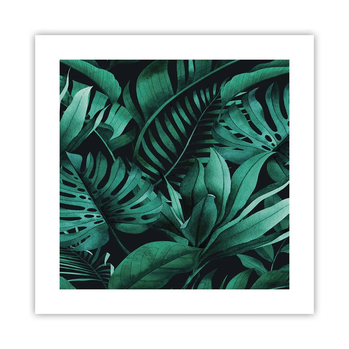 Affiche - Poster - Profondeur du vert tropical - 40x40 cm