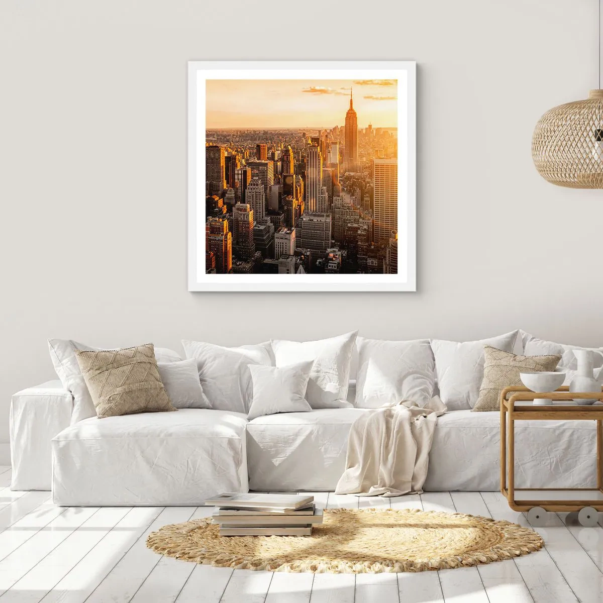 Affiche dans un cadre blanc - Poster - Grandir au soleil - 30x30 cm