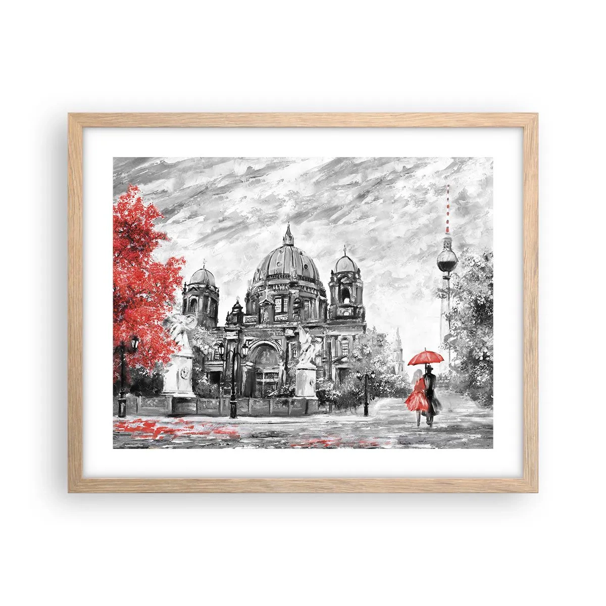 Affiche dans un chêne clair - Poster - Rencontre berlinoise - 50x40 cm