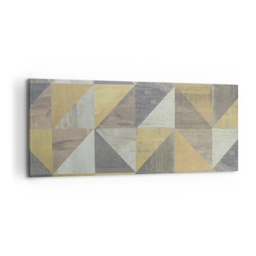 Impression sur toile - Image sur toile - Composition géométrique de triangles aux tons terreux - 120x50cm - Suivant l'angle du triangle - Décoration murale moderne pour le salon et la chambre ARTTOR