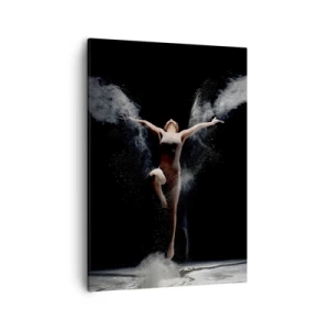 Impression sur toile - Image sur toile - Une danseuse en mouvement avec un effet de poussière saisissant sur fond noir - 50x70cm - Les elfes existent - Décoration murale moderne pour le salon et la chambre ARTTOR