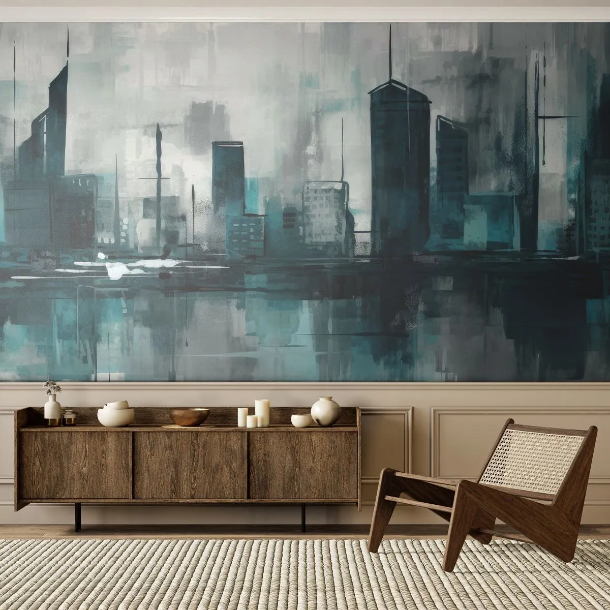 Papier Peint Photo Standard Eco - Une ville couleur de pluie - Ville, Architecture, Morceau - 150x105 cm
