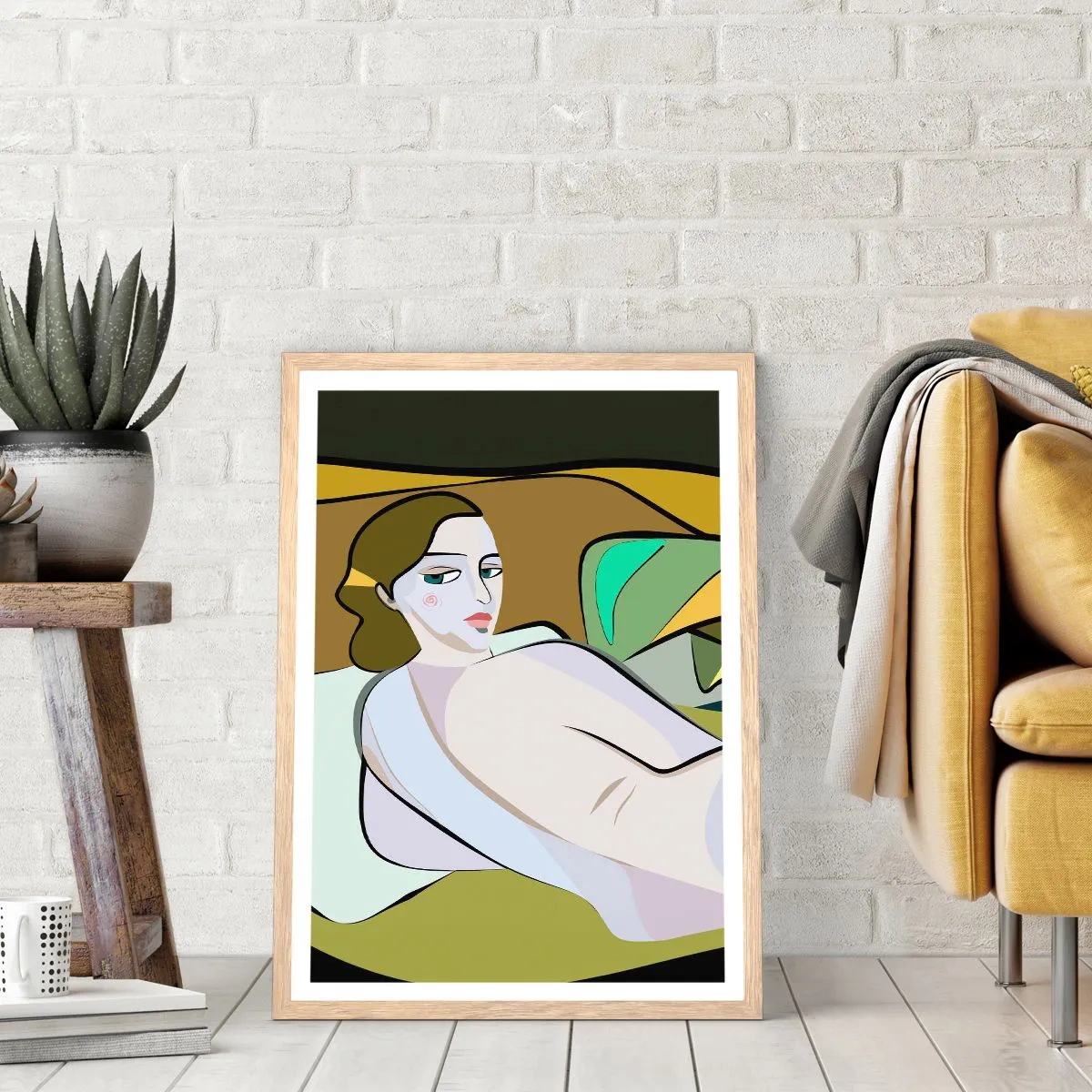 Affiche dans un chêne clair - Poster - Portrait intime - 50x70 cm