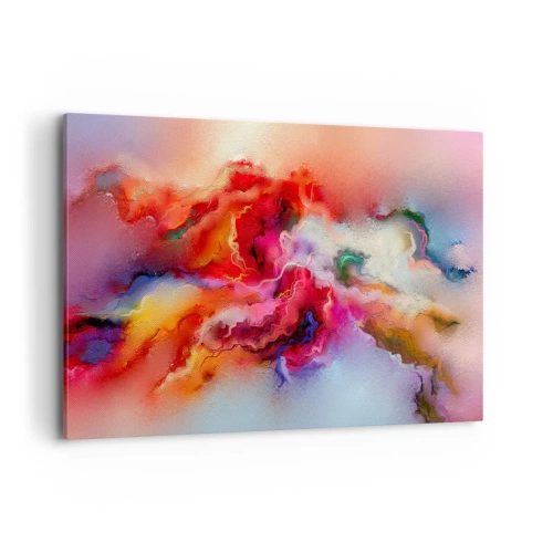 Impression sur toile - Image sur toile - Abstraction colorée avec une composition dynamique - 120x80cm - Comment attraper des rêves - fumée - Décoration murale moderne pour le salon et la chambre ARTTOR