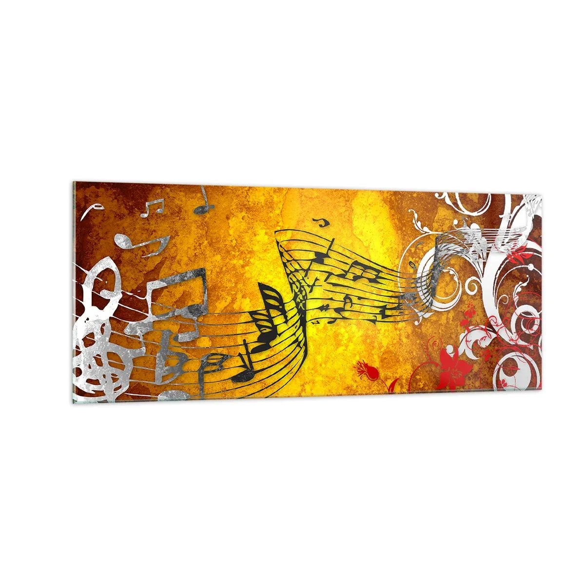 Impression sur verre - Image sur verre - Que la musique coule - 100x40 cm