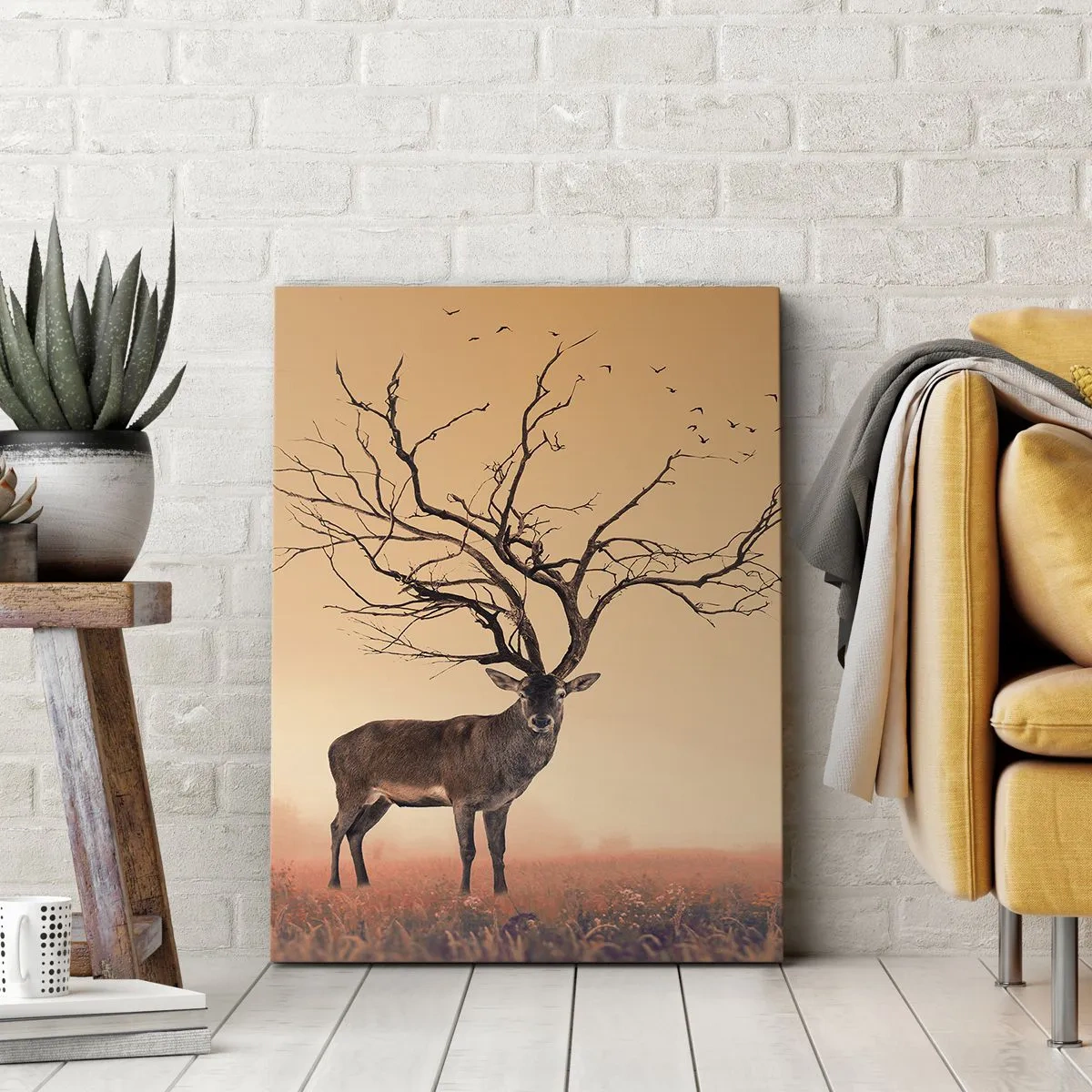 Impression sur toile - Image sur toile - Cerf de Pra - l'esprit éternel de la forêt - 45x80 cm