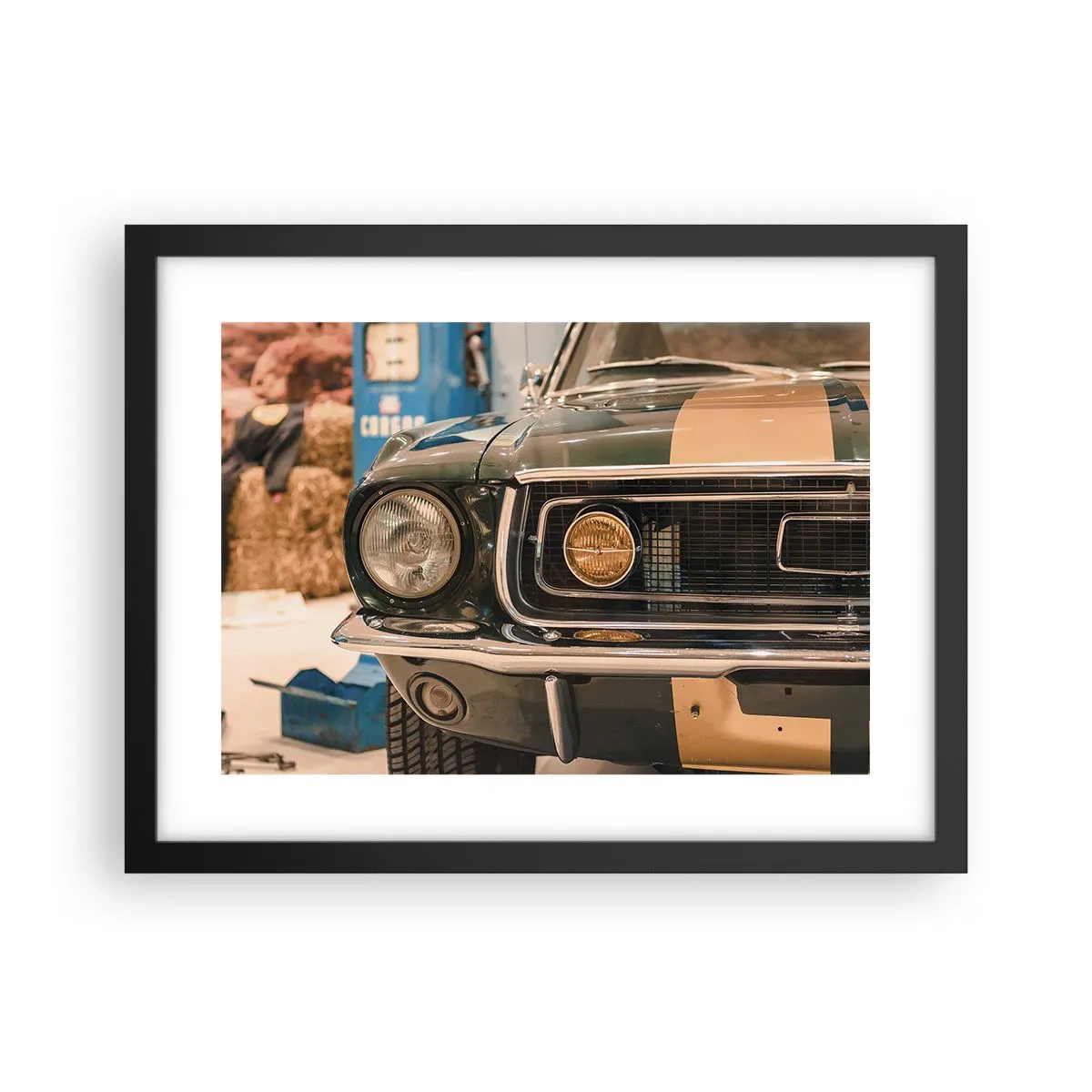 Affiche dans un cadre noir - Poster - Rencontre avec une légende - 40x30 cm