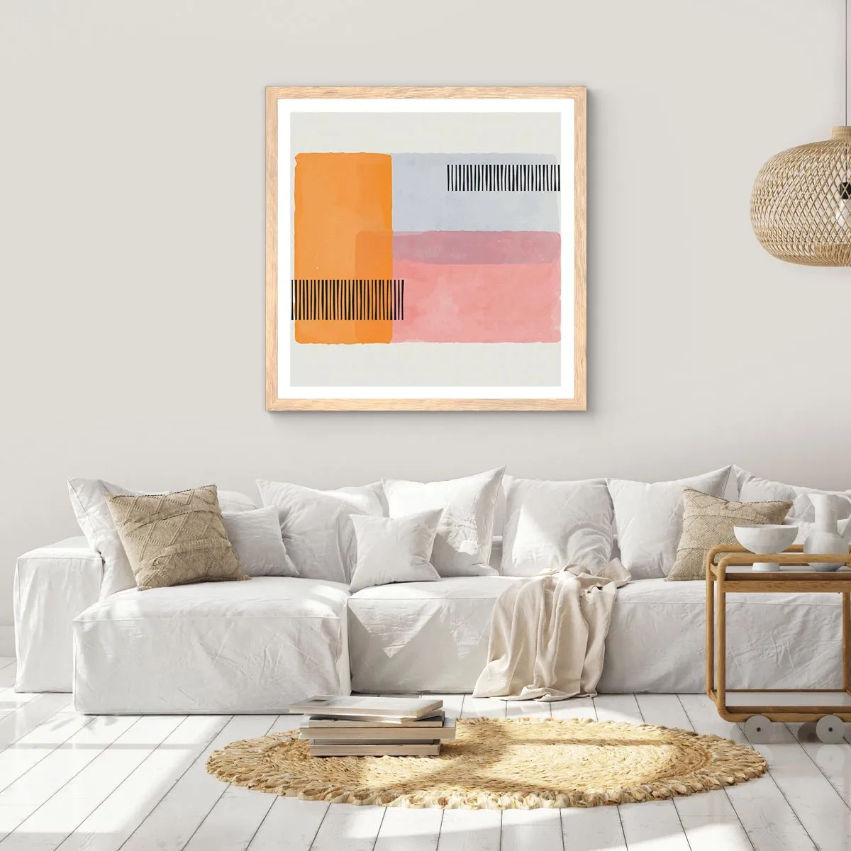 Affiche dans un chêne clair - Poster - D'un coin à l'autre - 60x60 cm