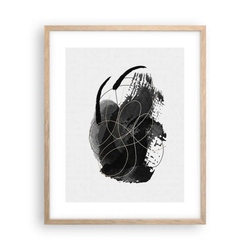 Affiche dans un chêne clair - Poster - Fait de noir - 40x50 cm