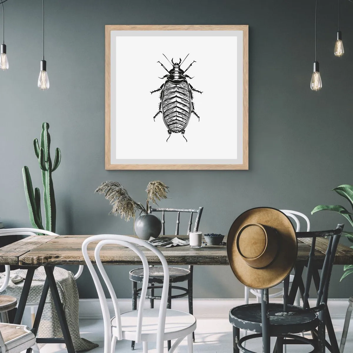 Affiche dans un chêne clair - Poster - Quel spécimen! - 50x50 cm