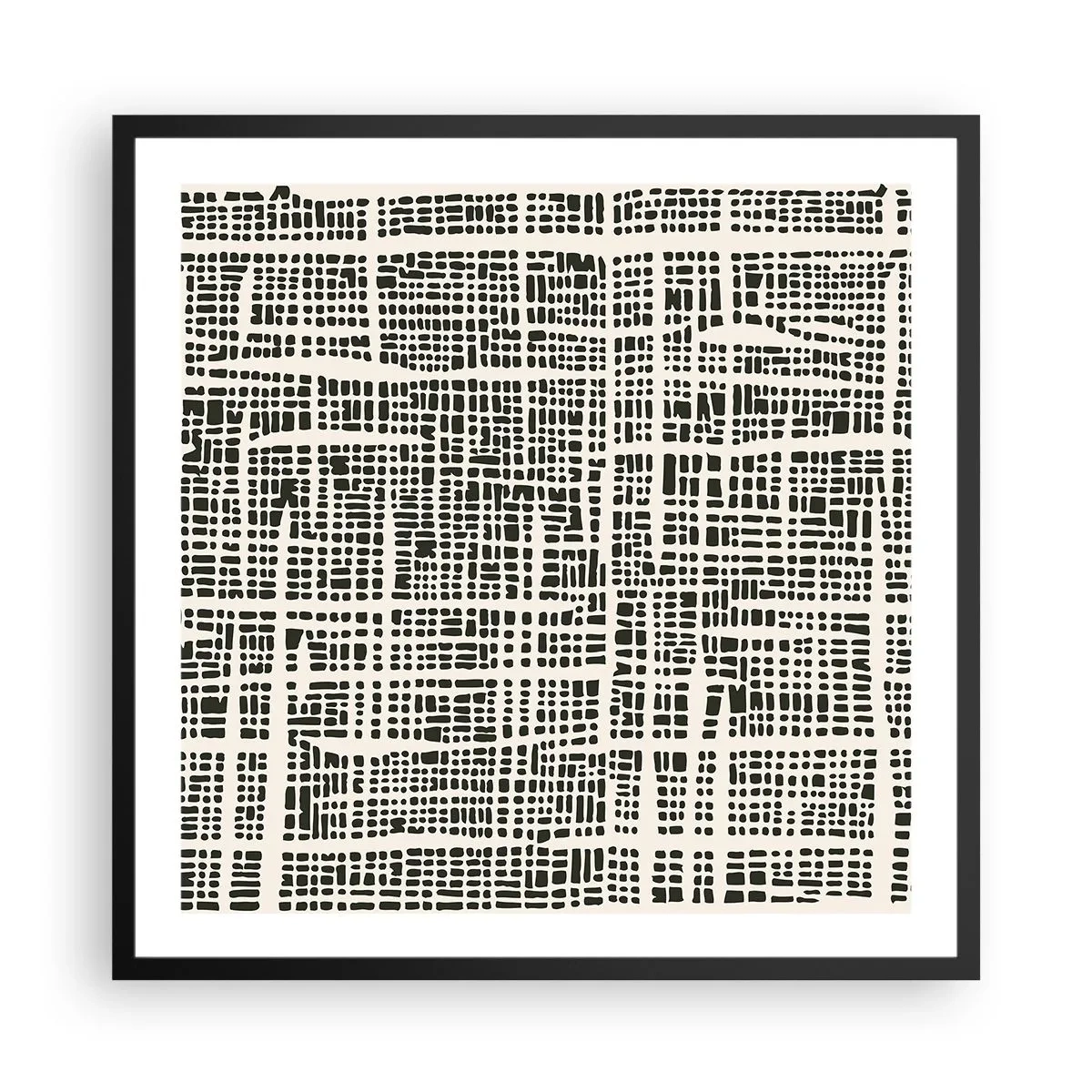 Affiche dans un cadre noir - Poster - Composition tissée - 60x60 cm