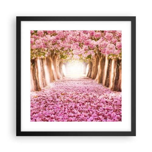 Affiche dans un cadre noir - Poster - La route du paradis - 40x40 cm