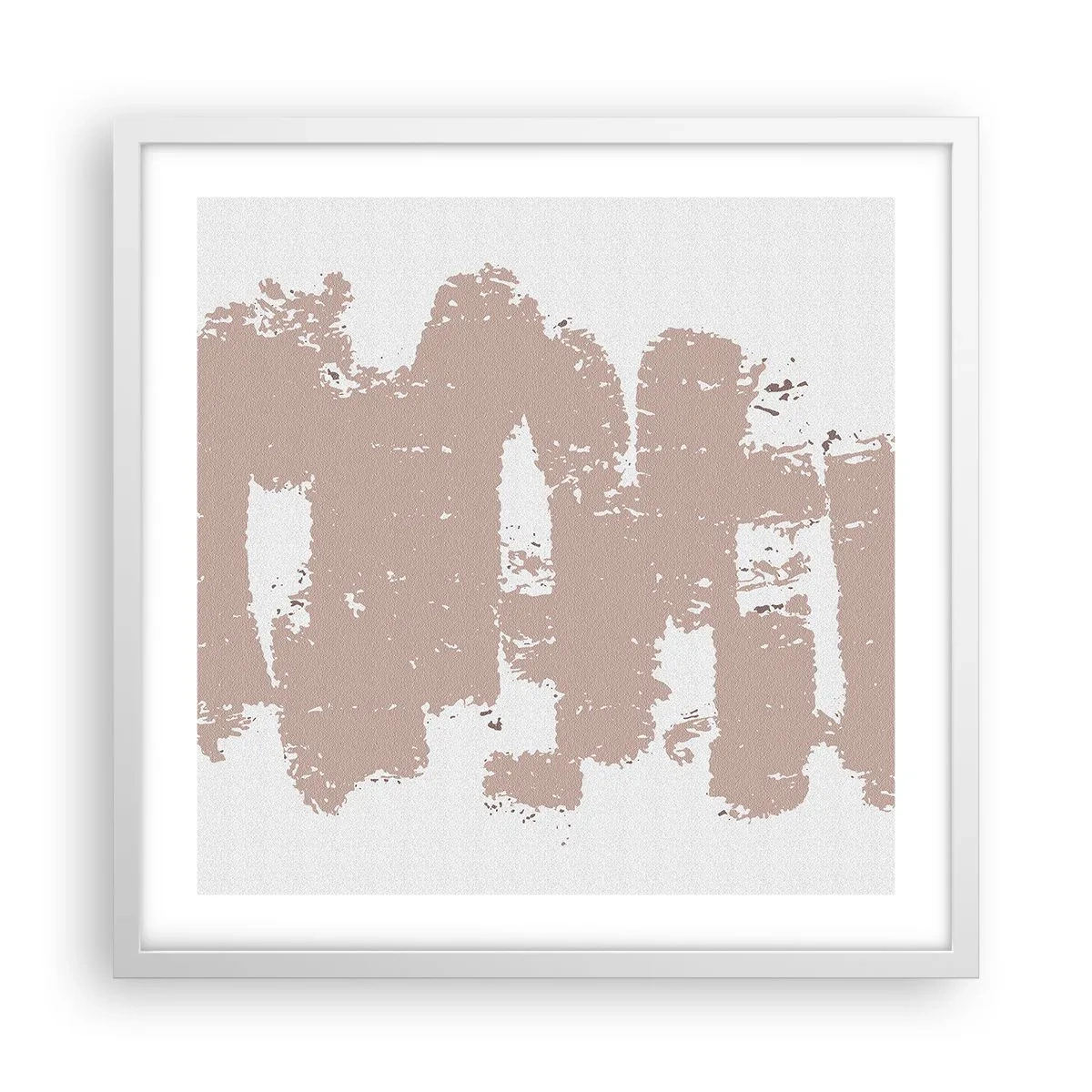 Affiche dans un cadre blanc - Poster - Abstraction en rose tendre - 50x50 cm