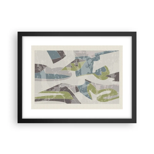 Affiche dans un cadre noir - Poster - Composition derrière la vitre - 40x30 cm