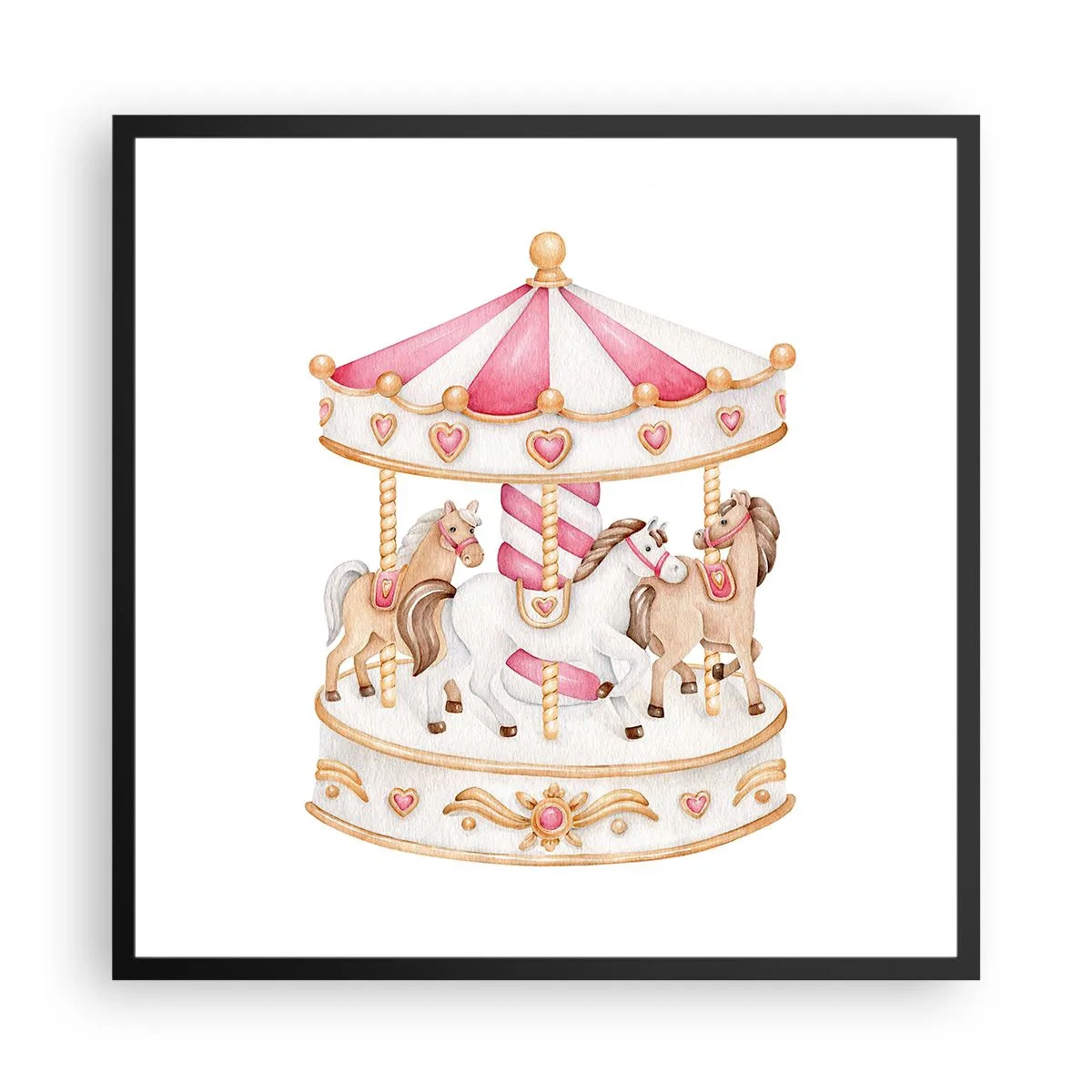 Affiche dans un cadre noir - Poster - Le doux monde de l'enfance - 60x60 cm