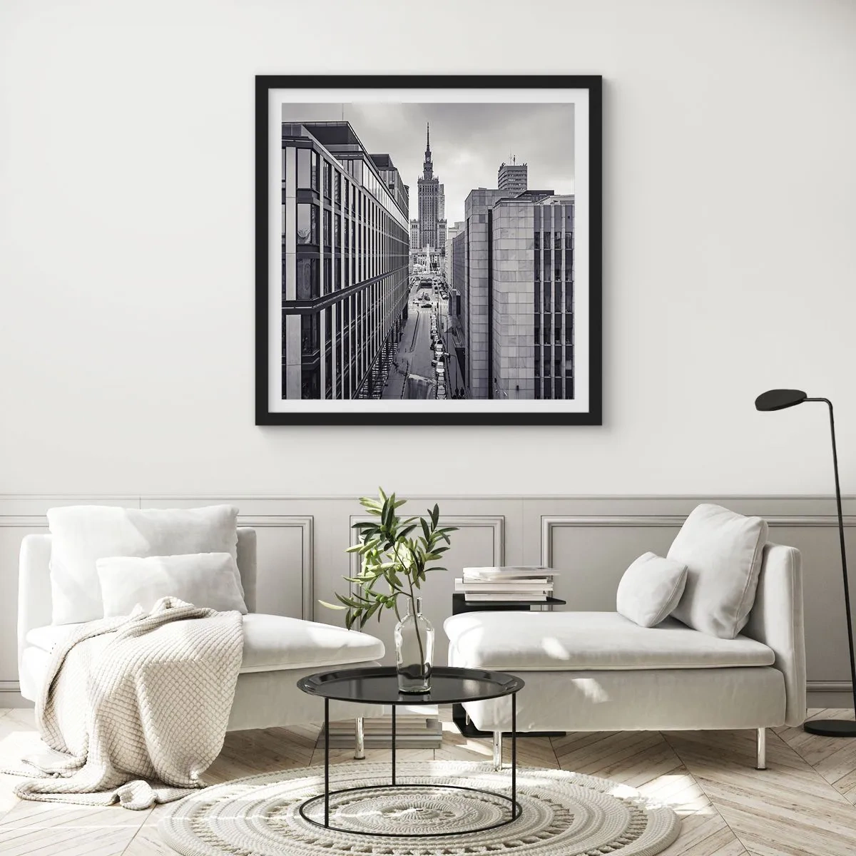 Affiche dans un cadre noir - Poster - Vallée de Varsovie - 60x60 cm