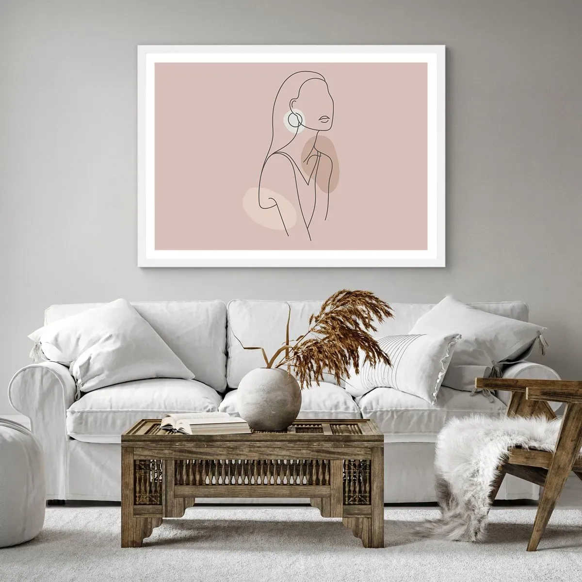 Affiche dans un cadre blanc - Poster - Icone féminin - 40x30 cm